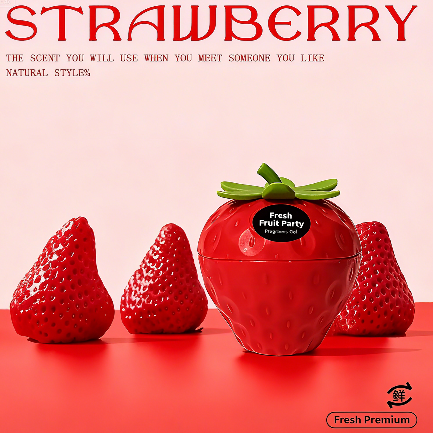 Strawberry Gel Air Freshener – Fruit Shape Series